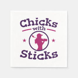 Chicks mit Sticks Golf Golf Golfer Frauen Serviette