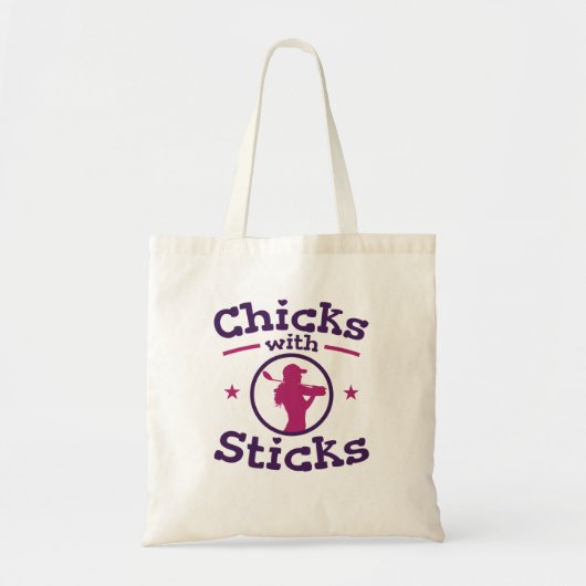 Chicks mit Sticks Golf Golf Golfer Frauen Tragetasche (Vorne)