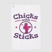Chicks mit Sticks Golf Golf Golfer Golfhandtuch (Vorderseite)
