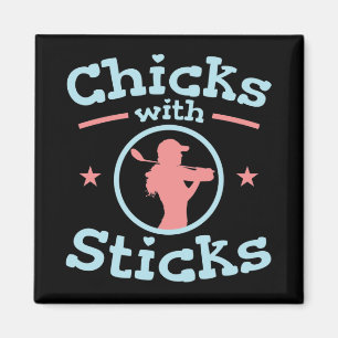 Chicks mit Sticks Golf Women Magnet