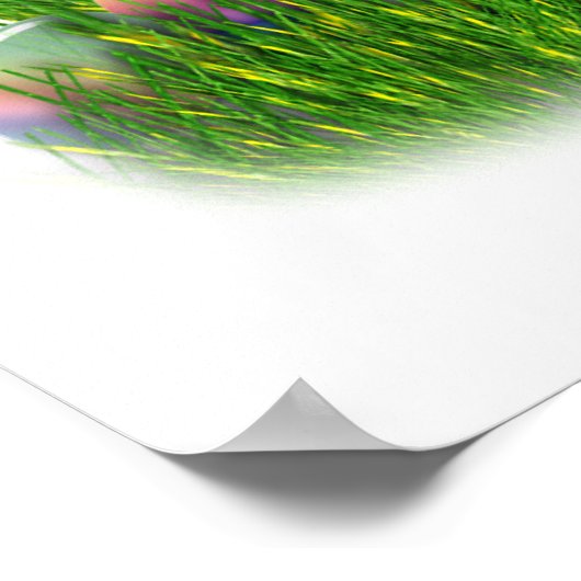 Chicks 'n a Osterkorb (Gelber Text) Poster (Ecke)