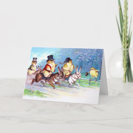 Chicks Osterfahrt Feiertagskarte (Vorderseite)