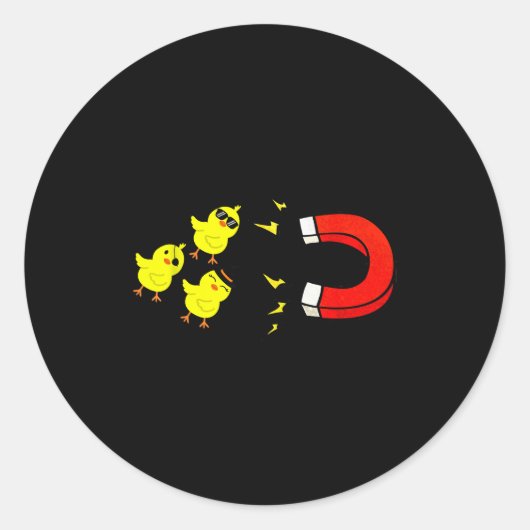 Chicks With Magnet Funny Halloween Chick Magnet Va Runder Aufkleber (Vorderseite)