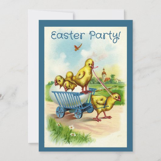 Chicky Wagon OsterParty Einladung (Vorderseite)