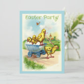 Chicky Wagon OsterParty Einladung (Stehend Vorderseite)