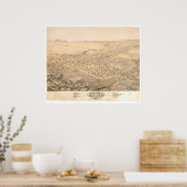 Chico, CA Panoramakarte 1871 (0272A) Poster (Küche)