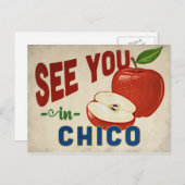 Chico California Apple - Vintage Travel Postkarte (Vorne/Hinten)