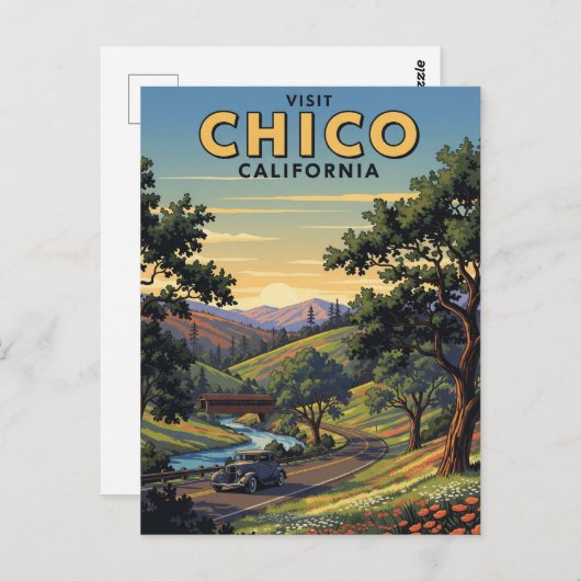 Chico California Travel Postkarte (Vorne/Hinten)