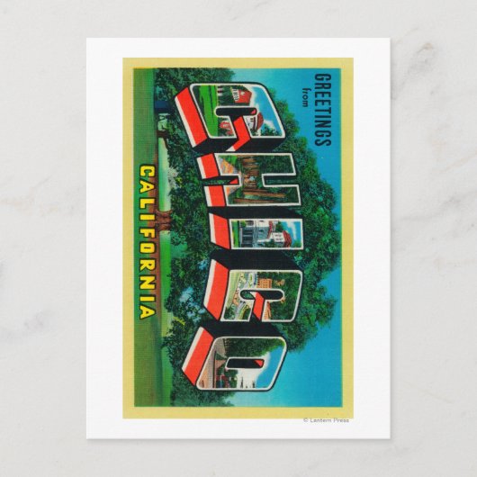 Chico, Kalifornien - Große Buchstabenszenen Postkarte (Vorderseite)
