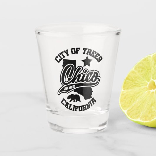 Chico, Kalifornien Schnapsglas (Vorderseite)