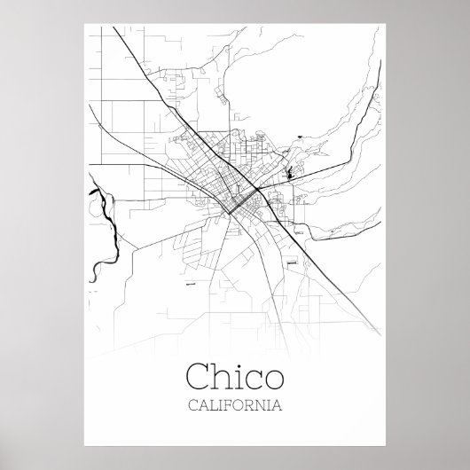 Chico Map - Kalifornien - City Map Poster (Vorne)