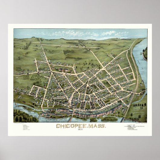 Chicopee, MA Panoramic Map - 1878 Poster (Vorne)