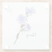 Chicorée Blume Watercolor Glasuntersetzer (Rückseite)