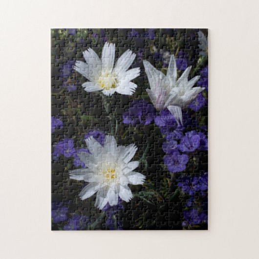 Chicorée und Phacelia-Wildblumen Puzzle (Vertikal)