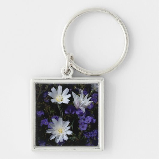 Chicorée und Phacelia-Wildblumen Schlüsselanhänger (Vorne)