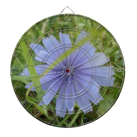 Chicory Blue Lila Blume Floral Dartscheibe (vorne)