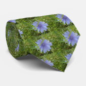 Chicory Blue Lila Blume Floral Krawatte (Gerollt)