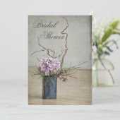 Chicrustikales Hydrangea-Anordnungs-Brautparty Einladung (Stehend Vorderseite)