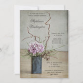 Chicrustikales Hydrangea-Anordnungs-Brautparty Einladung (Rückseite)