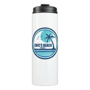 Chic's Beach Virginia Palm Tree Birds Thermosbecher