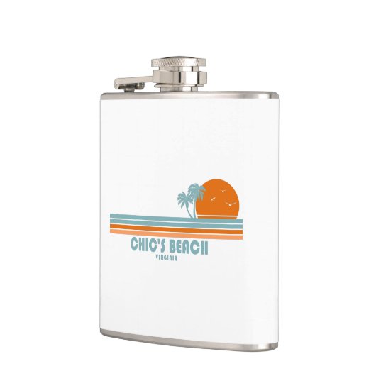 Chic's Beach Virginia Sun Palm Trees Flachmann (Links)