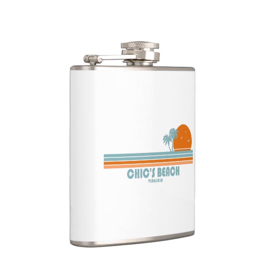 Chic's Beach Virginia Sun Palm Trees Flachmann (Rechts)