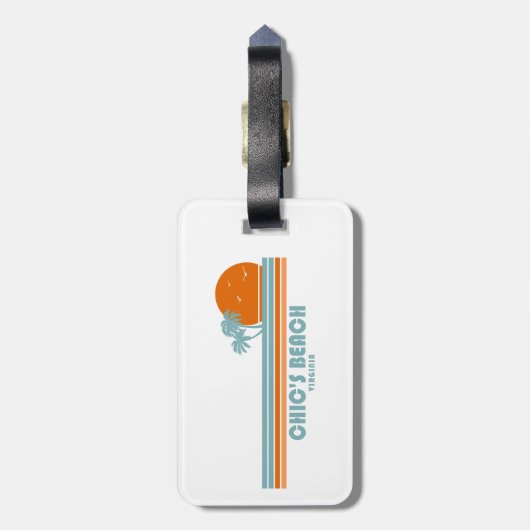Chic's Beach Virginia Sun Palm Trees Gepäckanhänger (Rückseite vertikal)