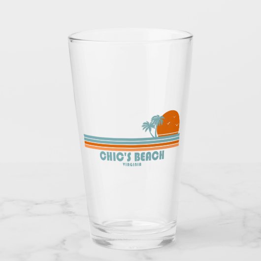 Chic's Beach Virginia Sun Palm Trees Glas (Vorderseite)