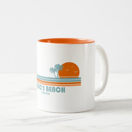 Chic's Beach Virginia Sun Palm Trees Zweifarbige Tasse (VorderseiteRechts)