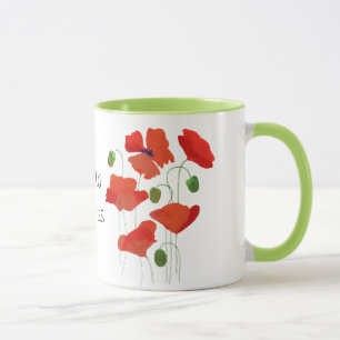 Chicscarlet-Feld-Mohnblumen-Wecker-Kaffee-Tasse Tasse