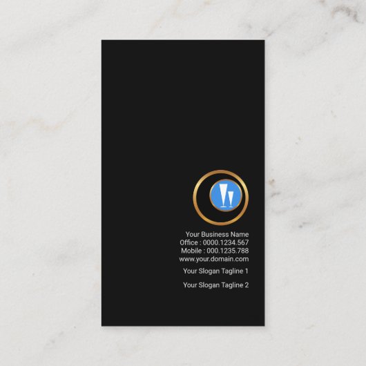 Chicschwarzes Visitenkarte (Rückseite)