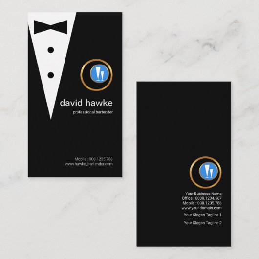 Chicschwarzes Visitenkarte (Vorne/Hinten)