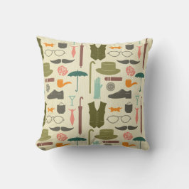 Chicspaß-Musterherr Spaß des Hipsterschnurrbartes Kissen