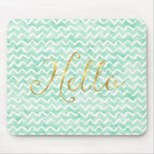 Chictadelloser Watercolor-Zickzack Streifen-Gold Mousepad