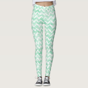 Chictadelloser Watercolor-Zickzack Streifen Leggings