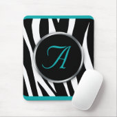 Chiczebra-Druck-aquamarines Monogramm mousepad (Mit Mouse)