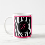 Chiczebra-Druck-Beeren-Rosa-Monogramm-Tasse Kaffeetasse (Links)