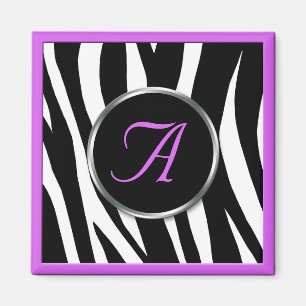 Chiczebra-Druck-lila Monogramm-Magnet Magnet