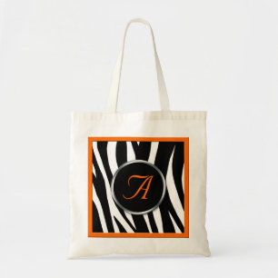 Chiczebra-Druck-orange Monogramm-Taschen-Tasche Tragetasche