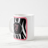 Chiczebra-Druck-Rosa-Monogramm-Tasse Kaffeetasse (Vorderseite Links)