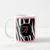 Chiczebra-Druck-Rosa-Monogramm-Tasse Kaffeetasse (Links)