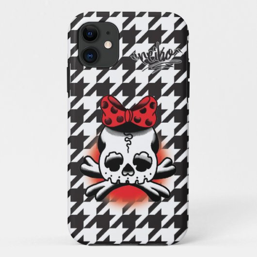 Chidori Check Dokuro-Chan Black Case-Mate iPhone Hülle (Rückseite)