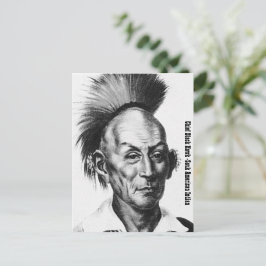 Chief Black Hawk Postkarte (Stehend Vorderseite)