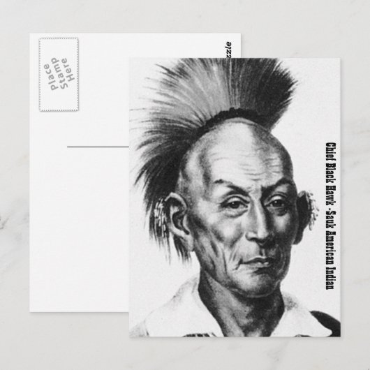 Chief Black Hawk Postkarte (Vorne/Hinten)