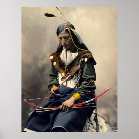 Chief Bone Necklace-Ogala Lakota Print Poster (Vorne)