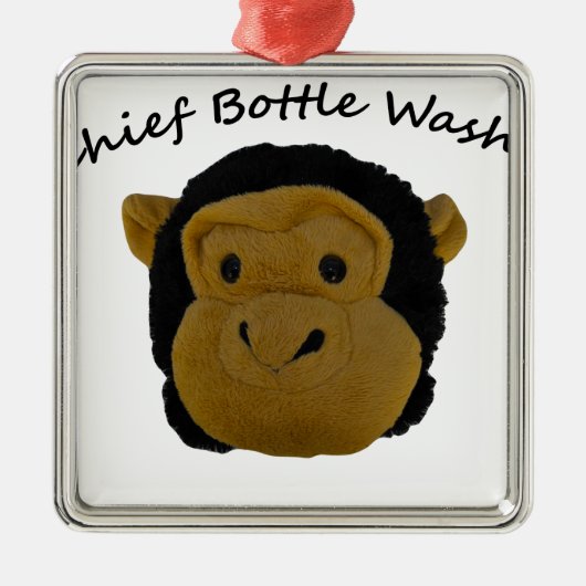 Chief Bottle Washer Silbernes Ornament (Vorne)