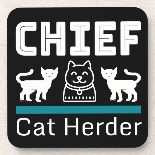 Chief Cat Herder Funny Getränkeuntersetzer (Vorderseite)