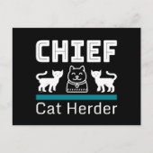 Chief Cat Herder Funny Postkarte (Vorderseite)