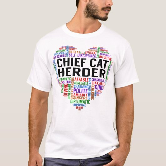 Chief Cat Herder Heart T-Shirt (Vorderseite)