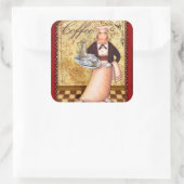 Chief Coffee Quadratischer Aufkleber (Tasche)